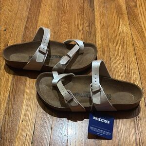 Birkenstock Mayari Shiny Rose Gold Regular Leather US 7